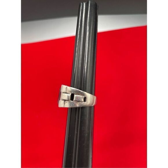 Vargas Vintage Sterling Silver Synthetic Ruby Ring Size 4.5 Unisex - Picture 6 of 10